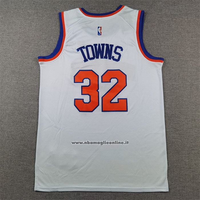 Maglia New York Knicks Karl-Anthony Towns #32 Association 2024-25 Bianco